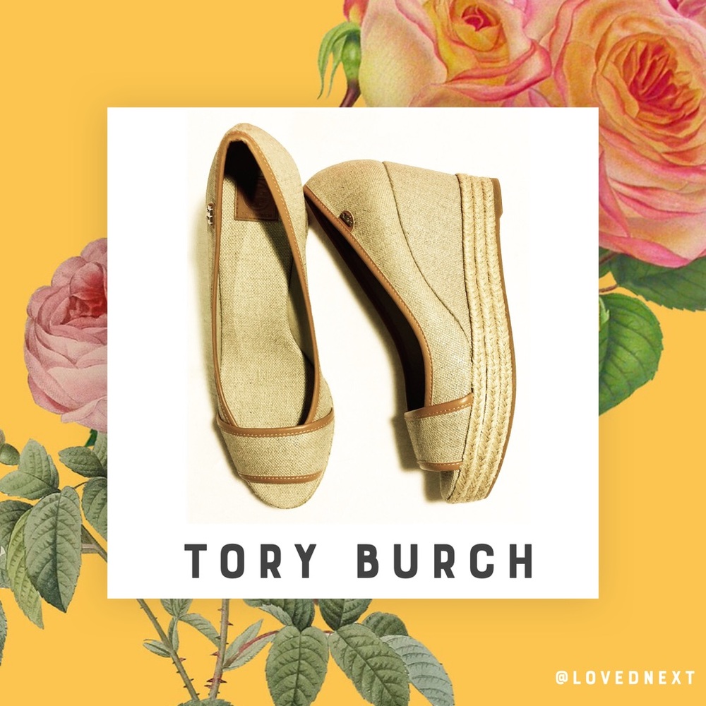 NWOT Tory Burch gold Majorca wedges